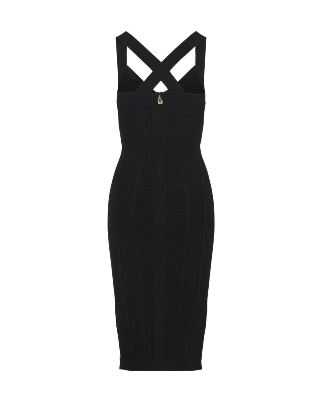 Elisabetta Franchi Black Shaping Midi Dress