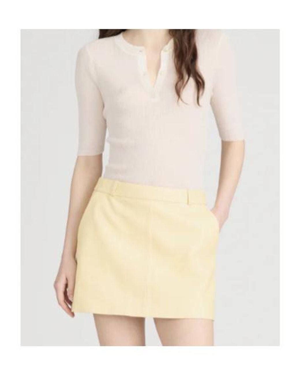 FRAME White The Henley Rib Tee