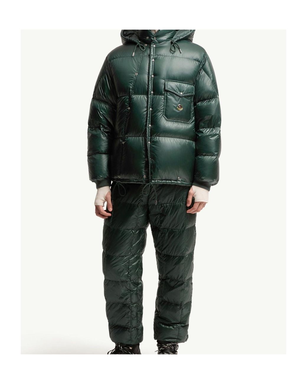 Moncler Green Karakorum Hooded Short Down Jacket for men