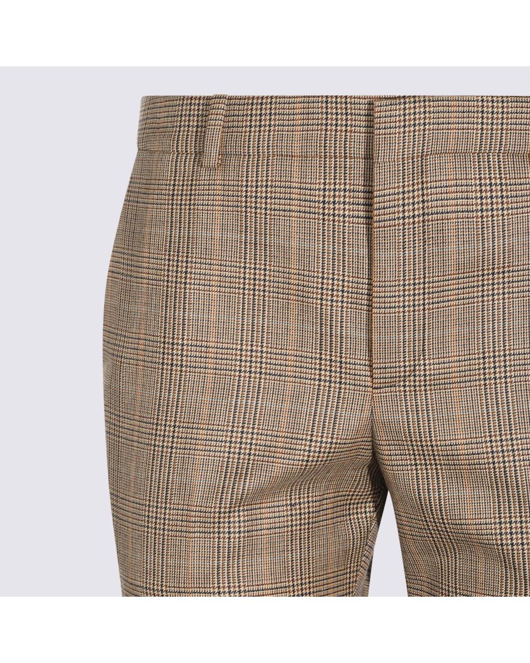 Saint Laurent Gray Prince Of Wales Flared Pants