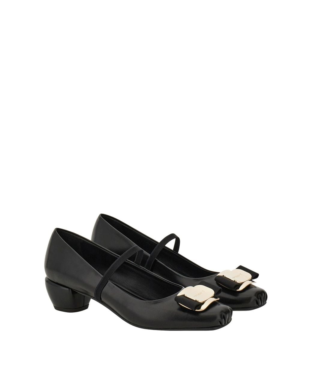 Ferragamo Black New Vara Plate Pump