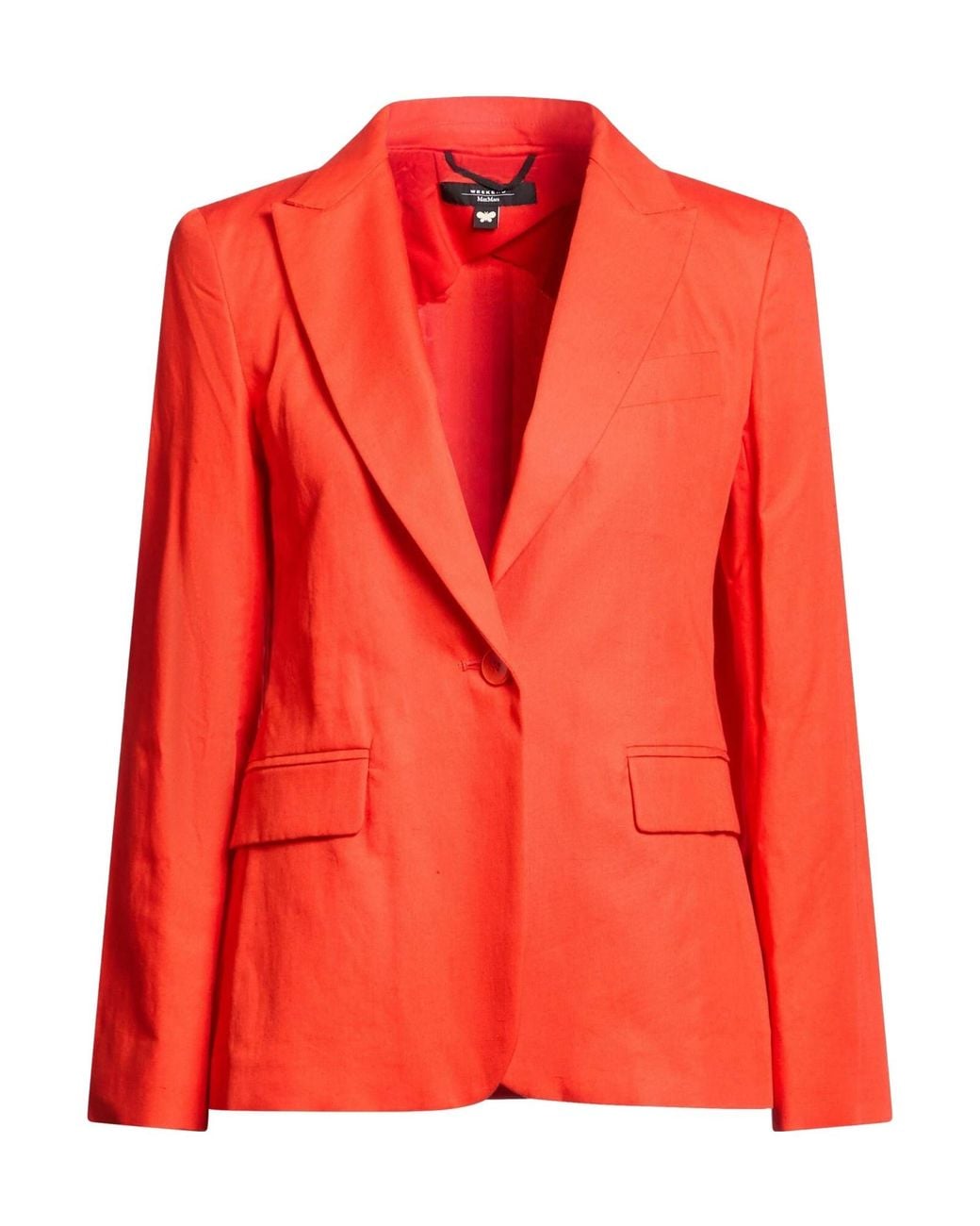 Weekend by Maxmara Red Minimalist Long-Sleeve Blazer