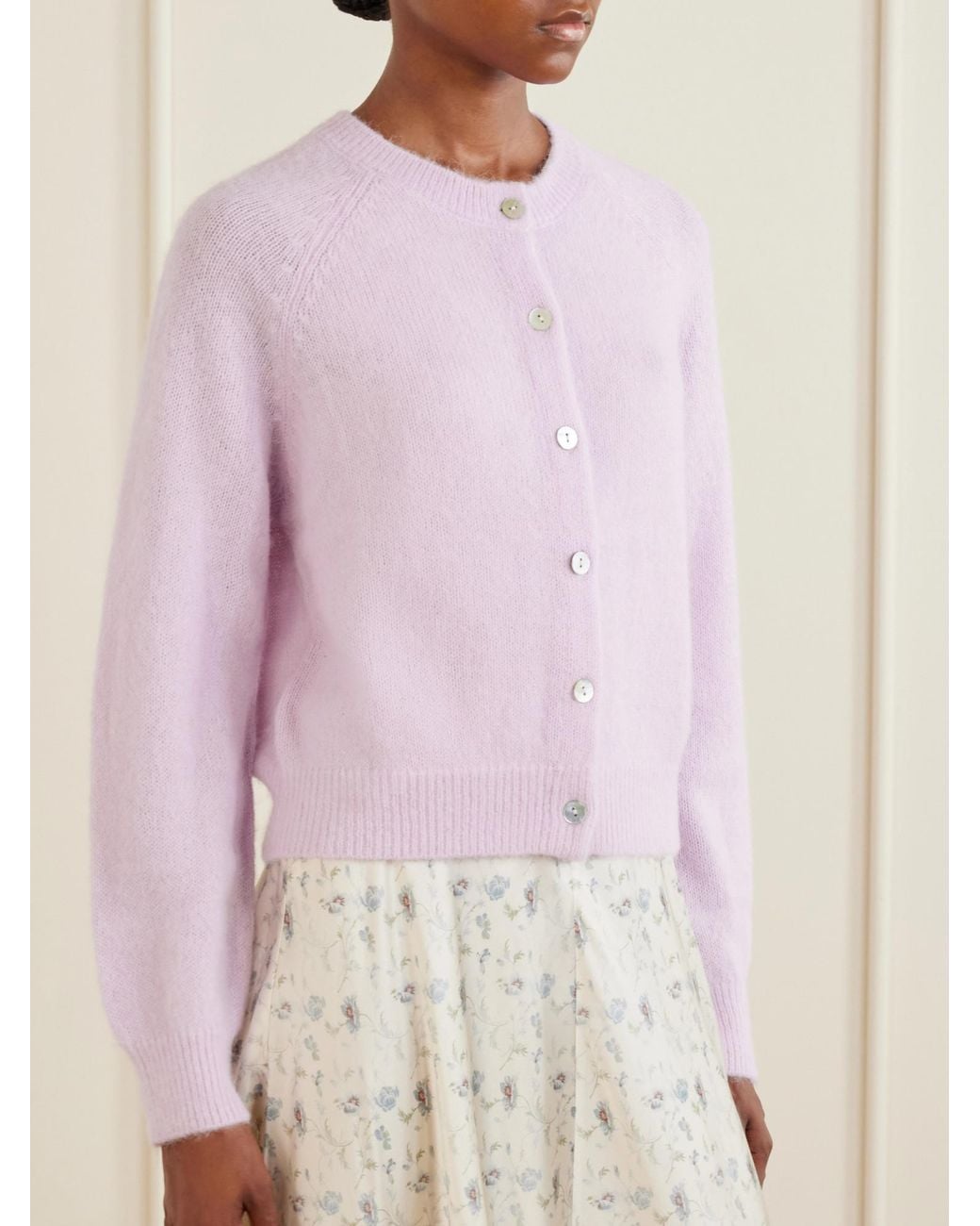 Doen Pink Wool-Blend Cardigan