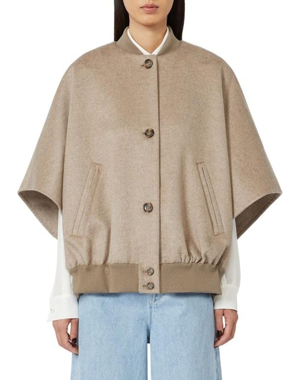 Max Mara Natural Leticia Button-Up Coat