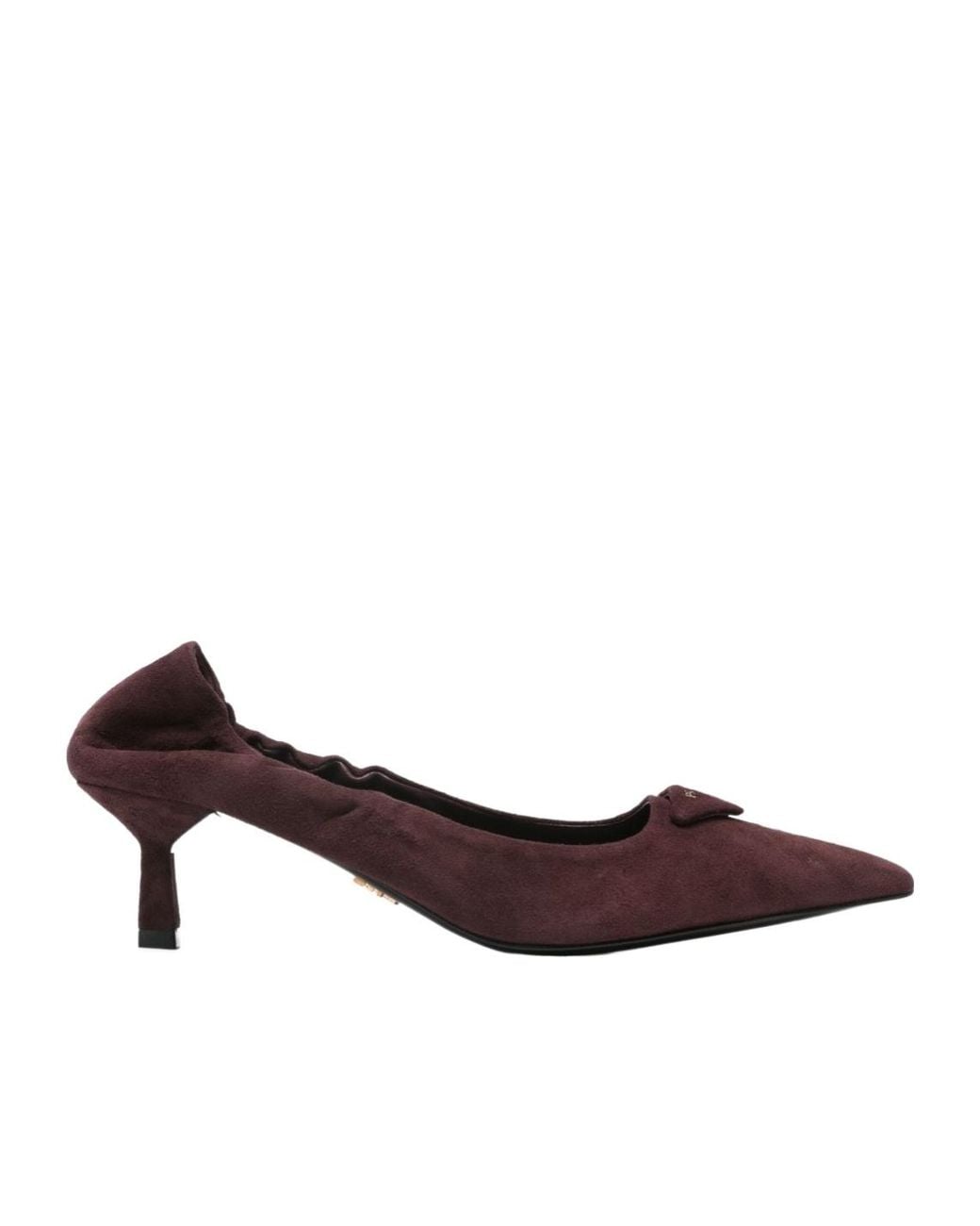 Prada Brown Pointed-Toe Kitten-Heel Pumps
