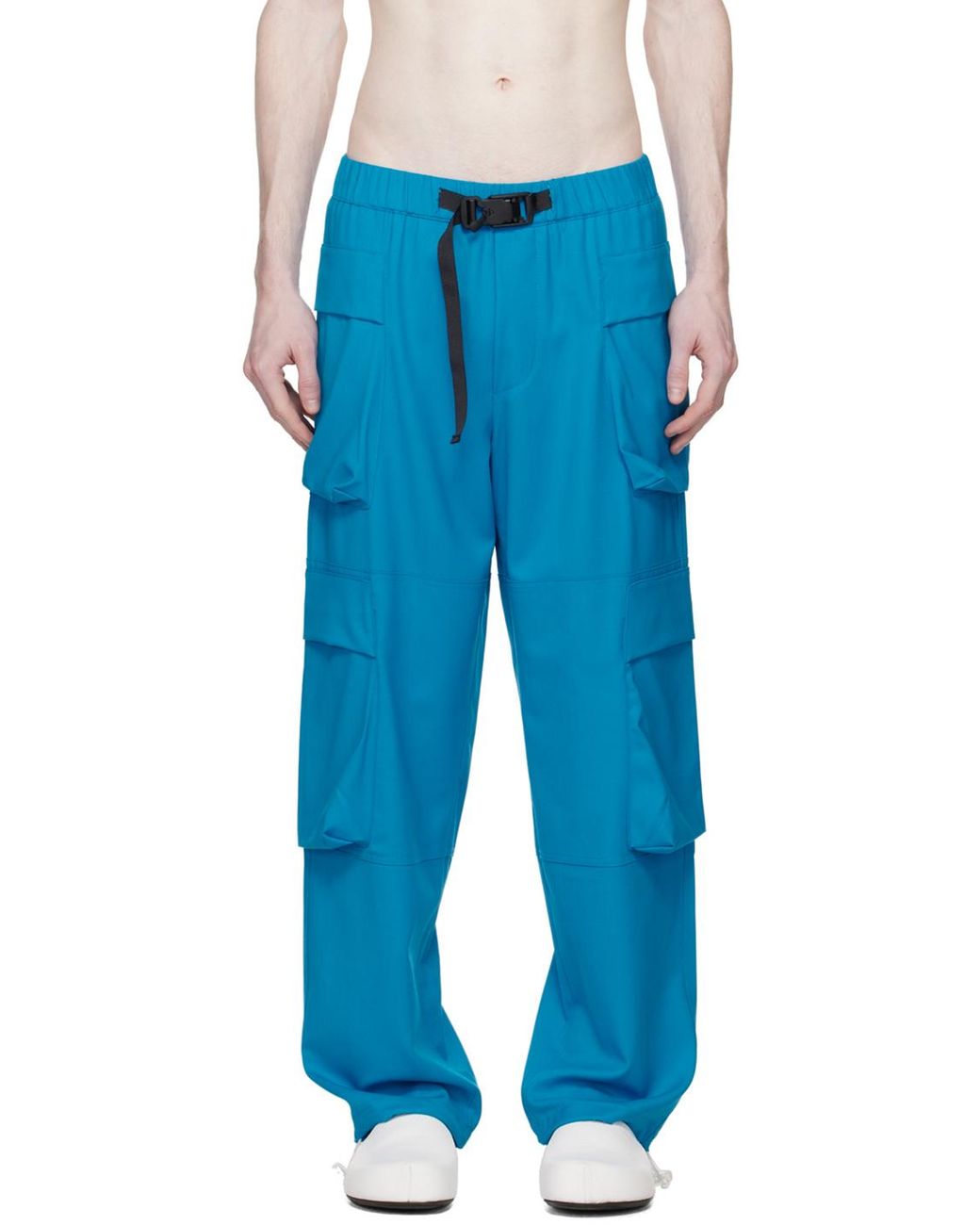 Bonsai Blue Loose Waist Casual Pants for men