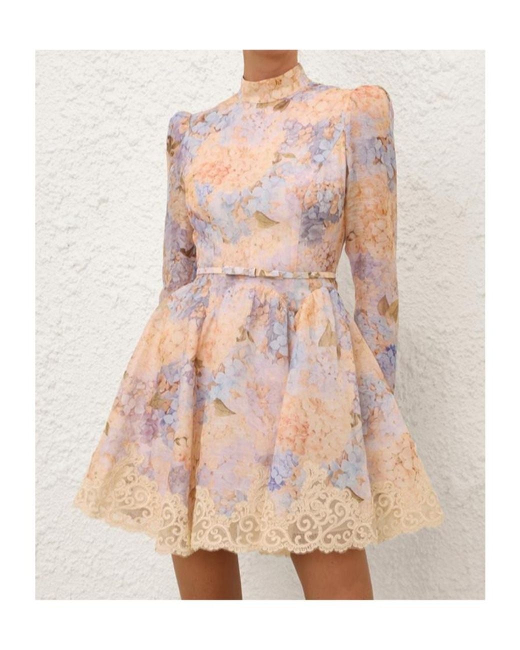 Zimmermann Pink Valiant Panelled Lace Mini Dress