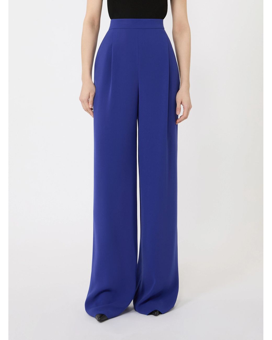 Max Mara Blue Wide Leg Casual Pants
