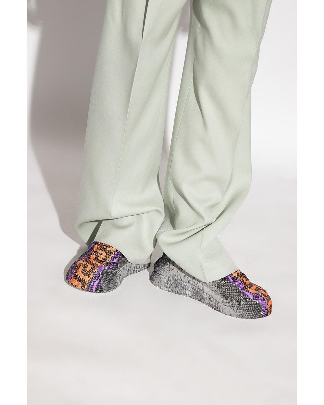 Versace Multicolor Odissea Python Greca-Print Sneakers for men
