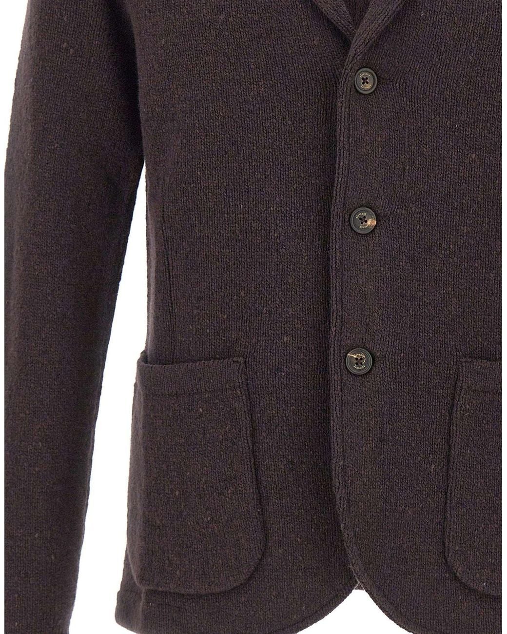 Eleventy Blue Patch Pocket Knit Blazer for men