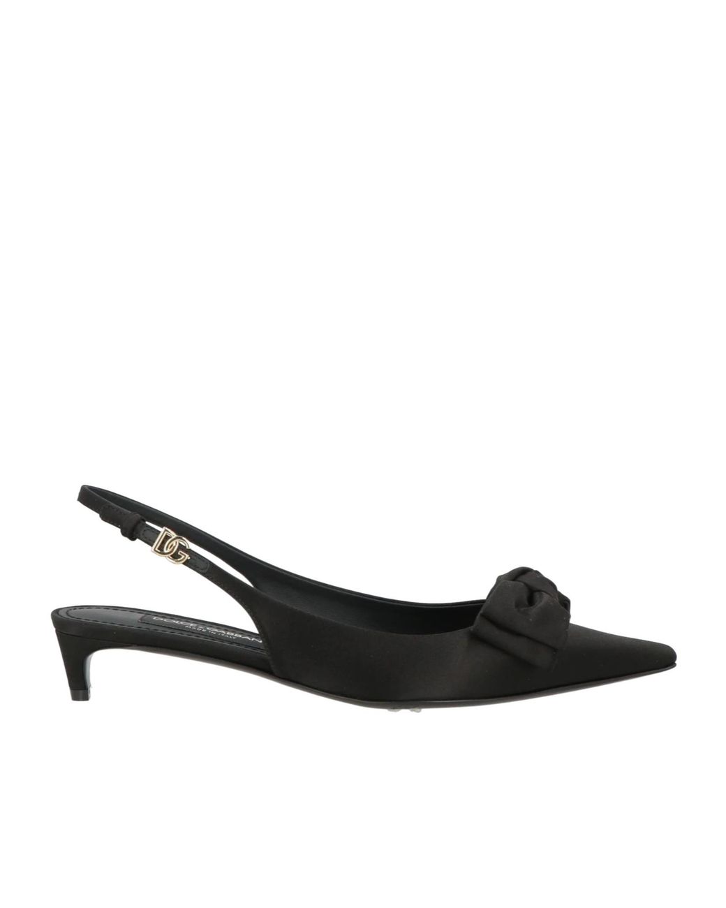 Dolce & Gabbana Black Bow Low-Heeled Pointed-Toe Shoes
