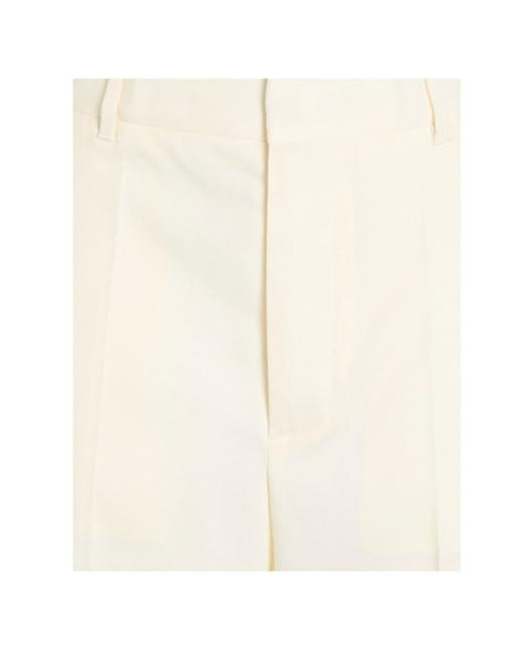 MM6 by Maison Margiela White Solid-Colored Straight-Leg Pants