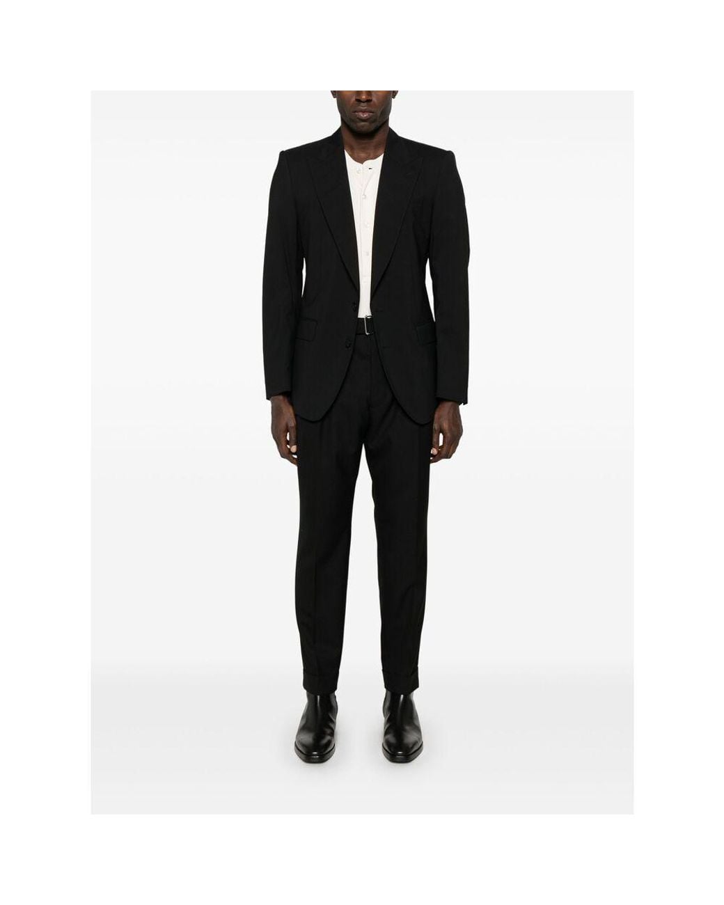 Tom Ford White Fine-Ribbed Logo Embroidered T-Shirt for men