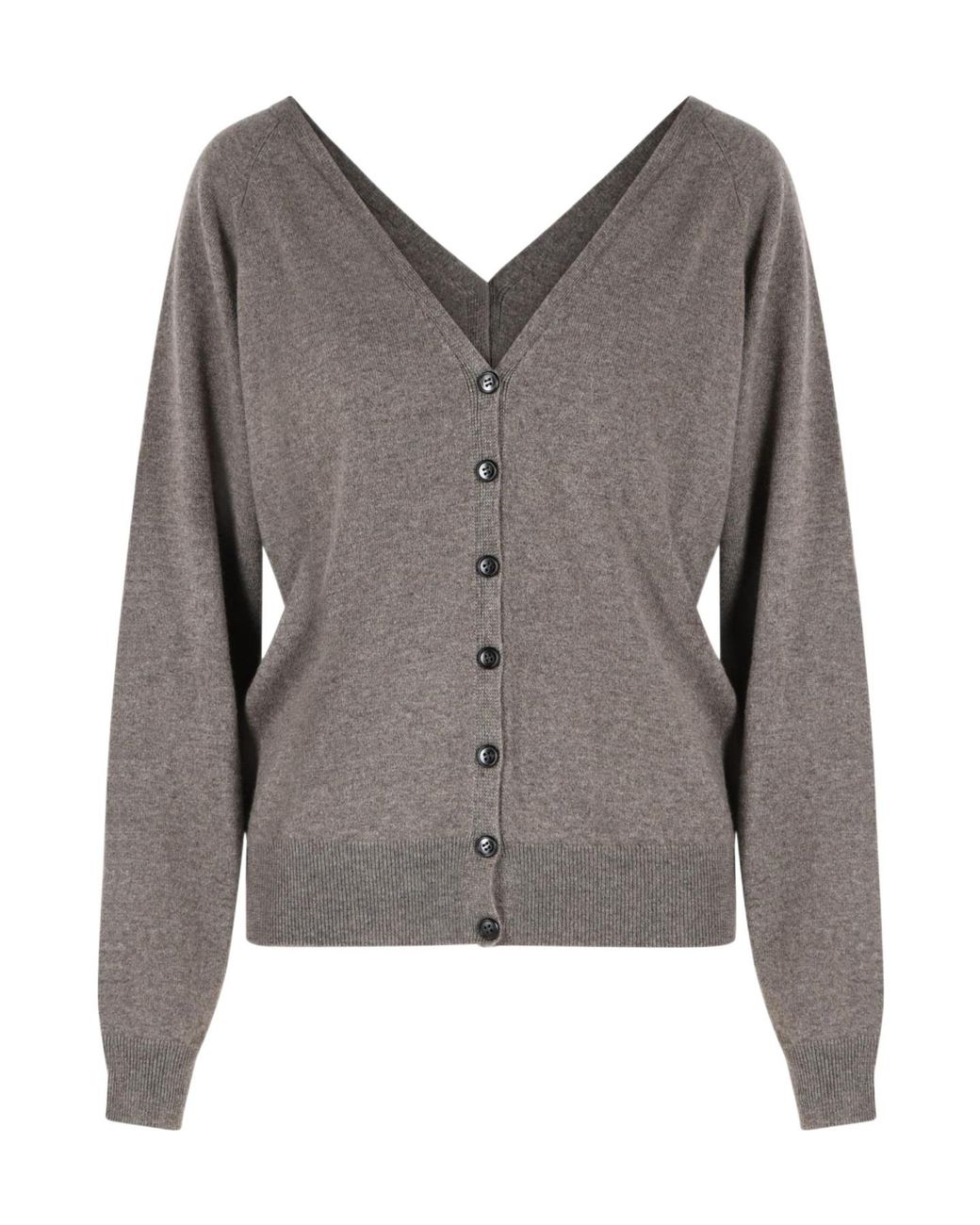 Lisa Yang Gray Jiani V-Neck Button-Up Cardigan