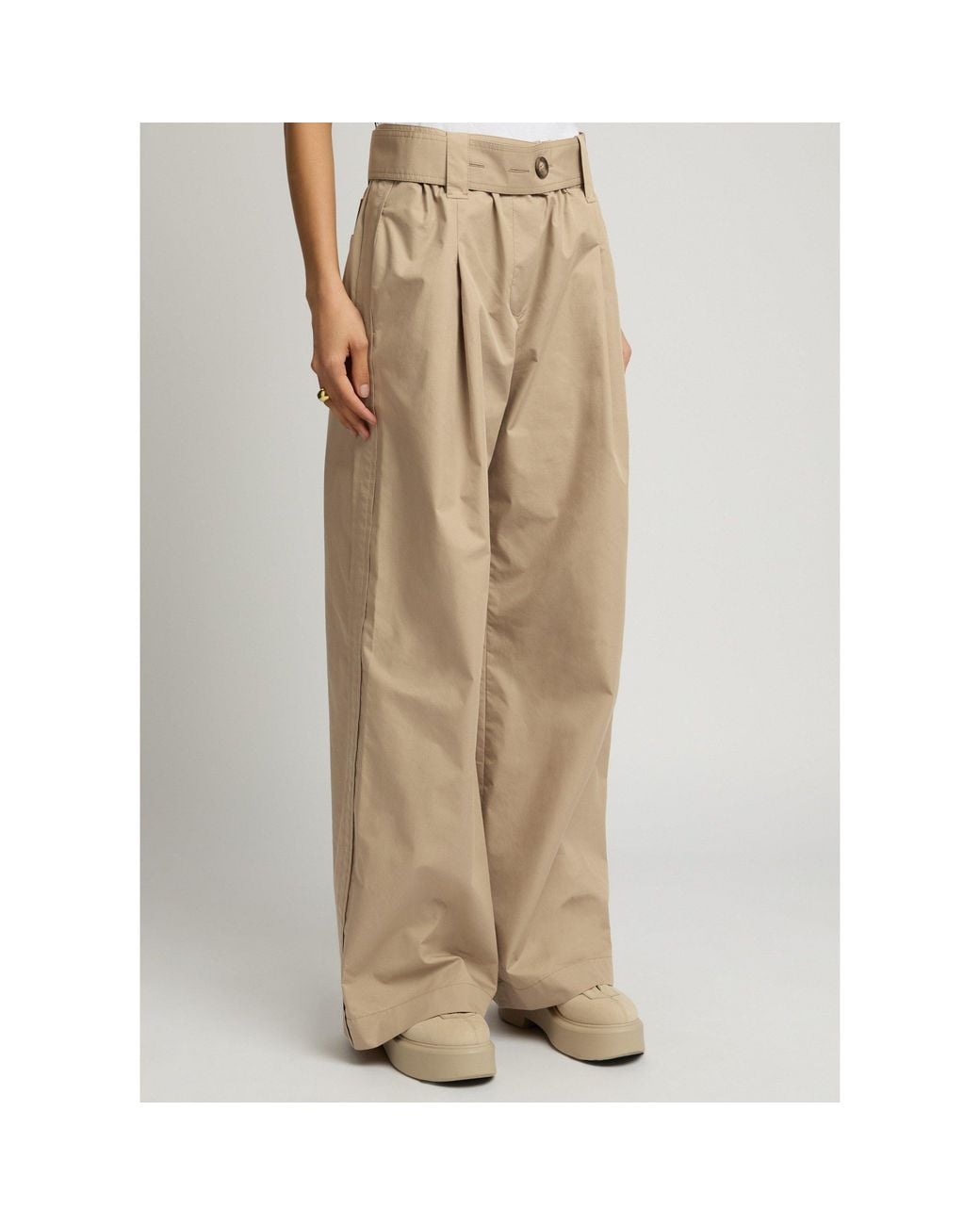 Moncler Natural Casual Loose Trousers