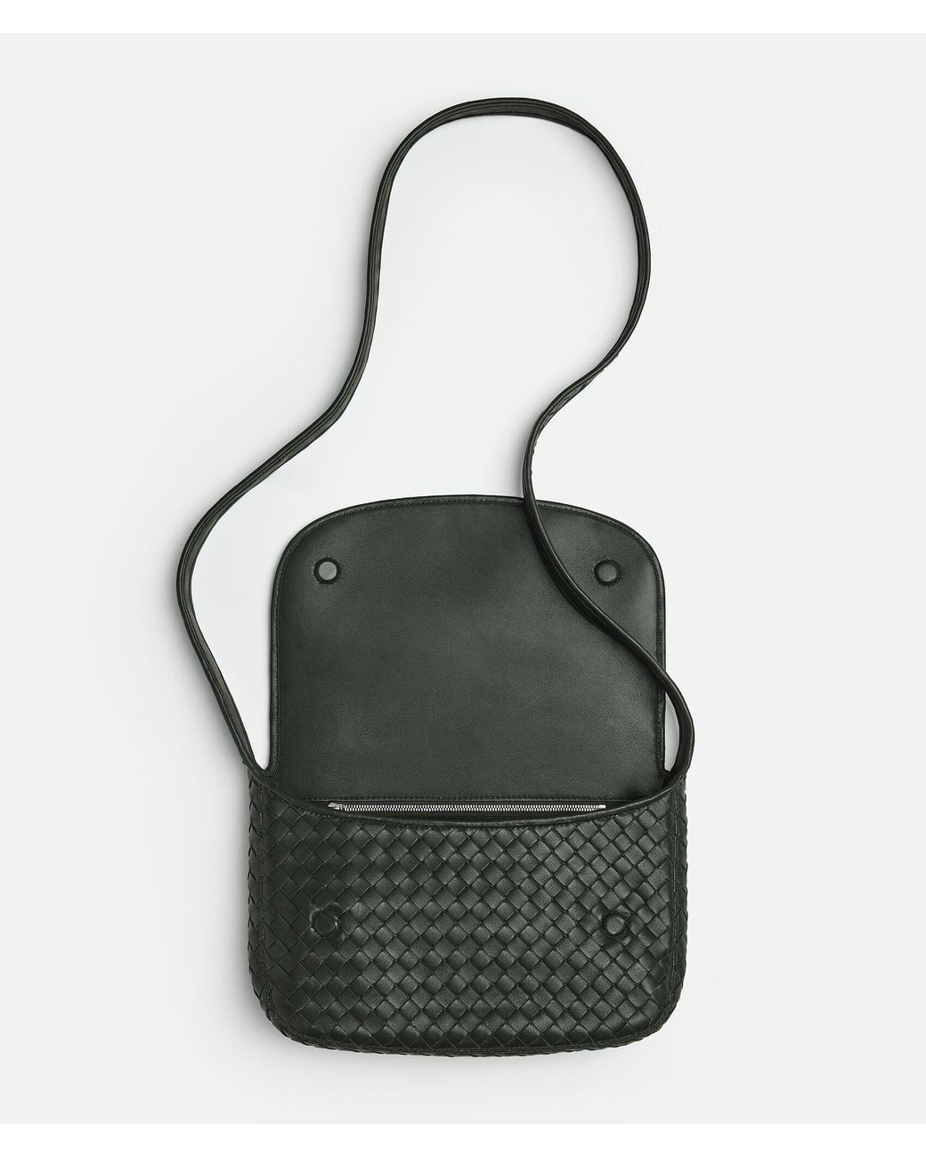 Bottega Veneta Black Veneto Flap Messenger Bag for men