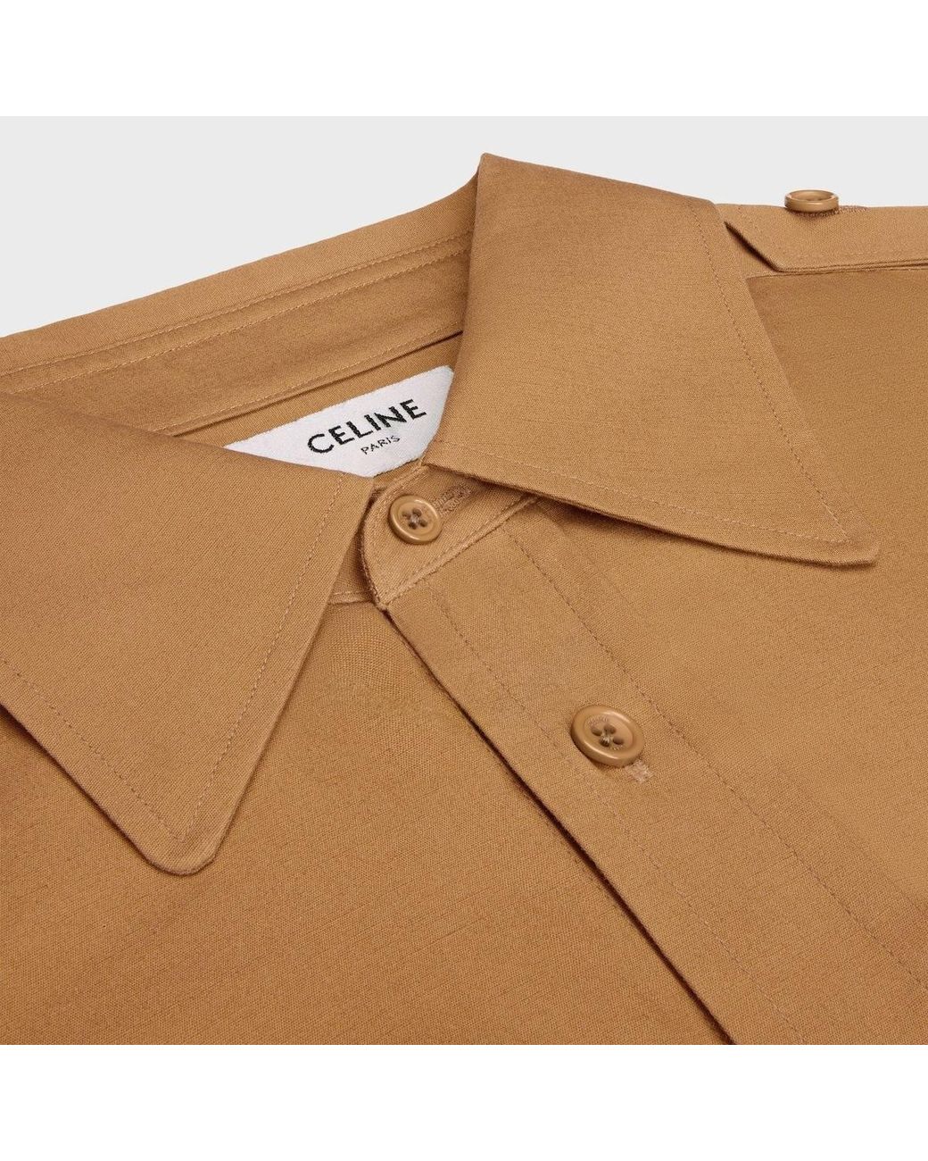 Céline Blue Cropped Shirt