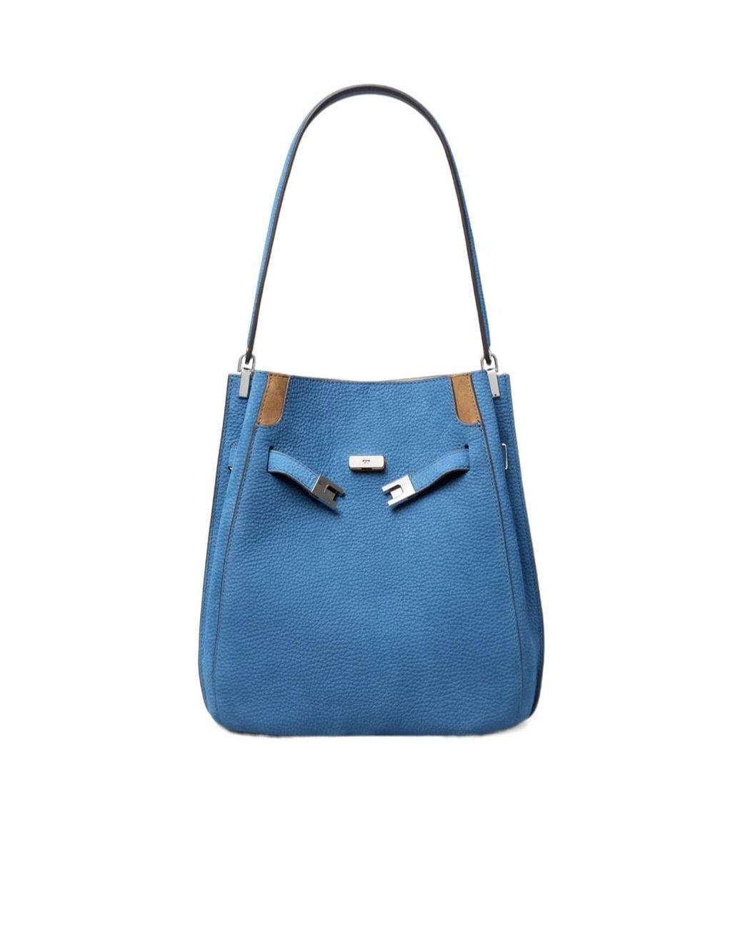 Tory Burch Blue Lee Radziwill Nubuck Bucket Bag