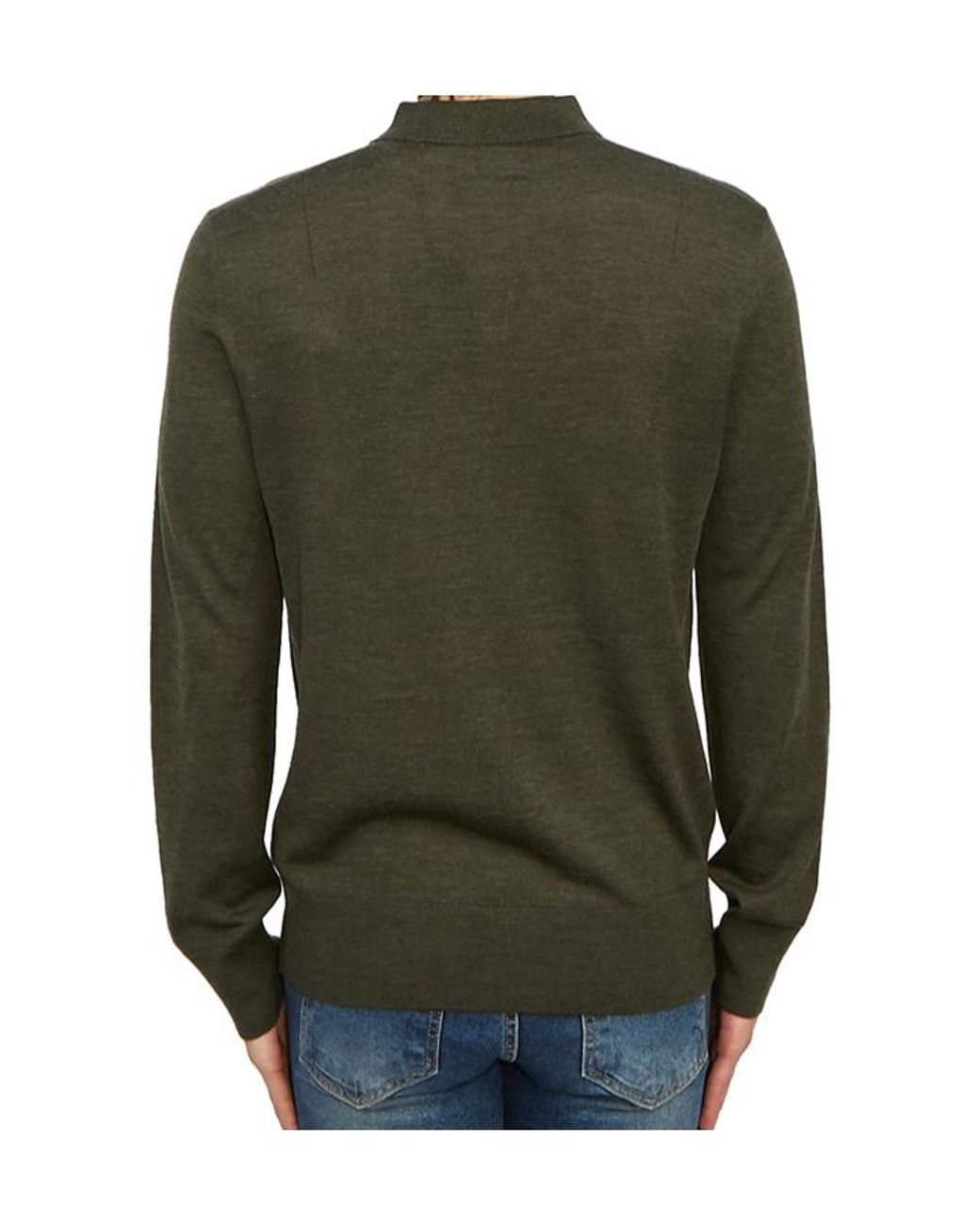 AllSaints Green Long-Sleeved Polo Shirt for men
