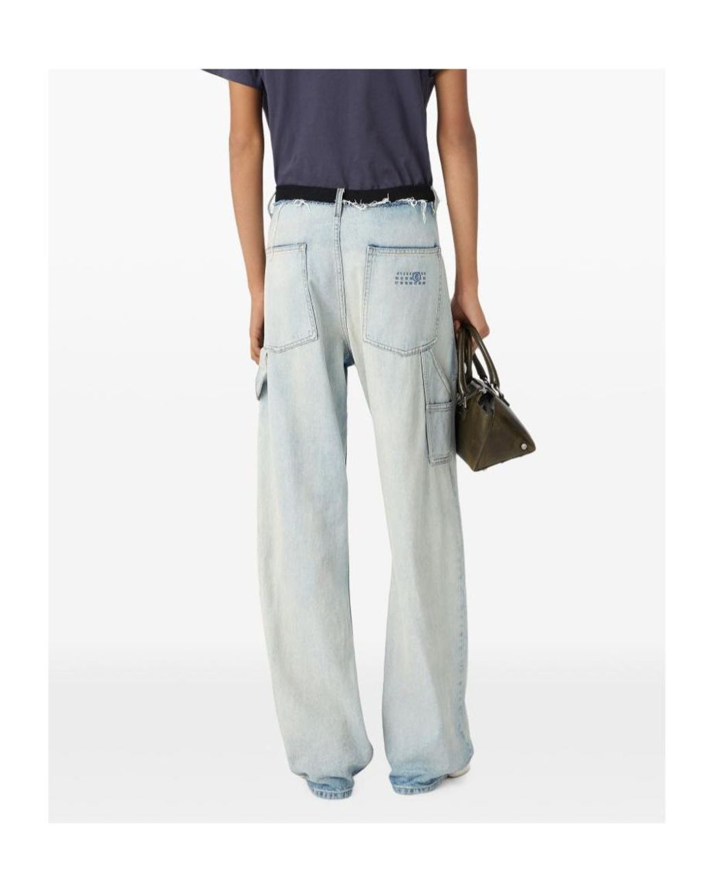MM6 by Maison Margiela Blue Numeric Signature Wide Jeans