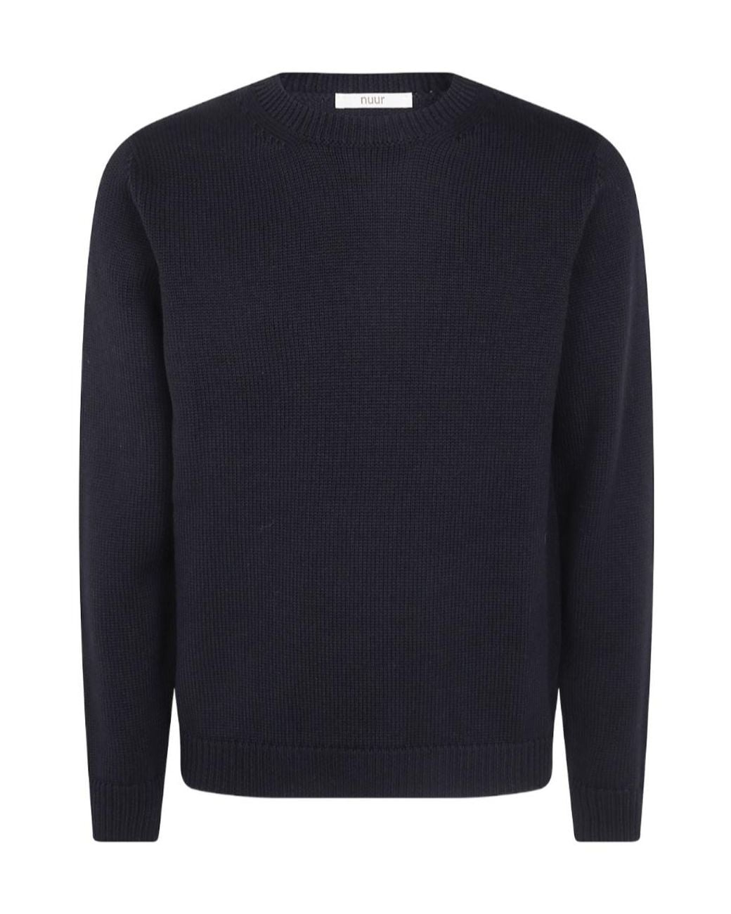 Nuur Blue Round-Neck Wool Sweater for men