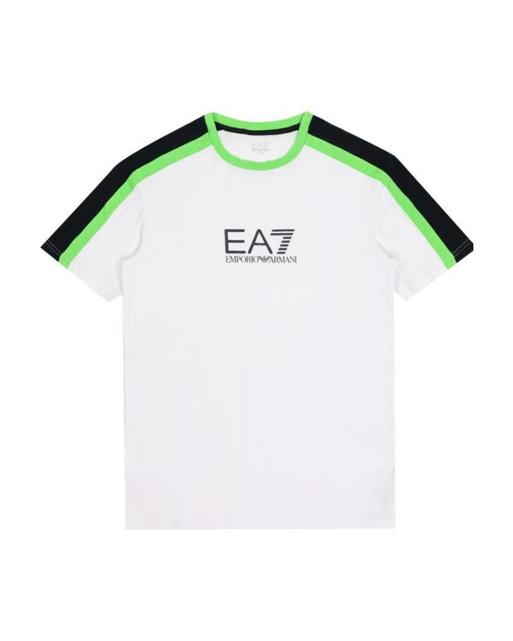 EA7 Green Logo Printed T-Shirt With Round Neck for men