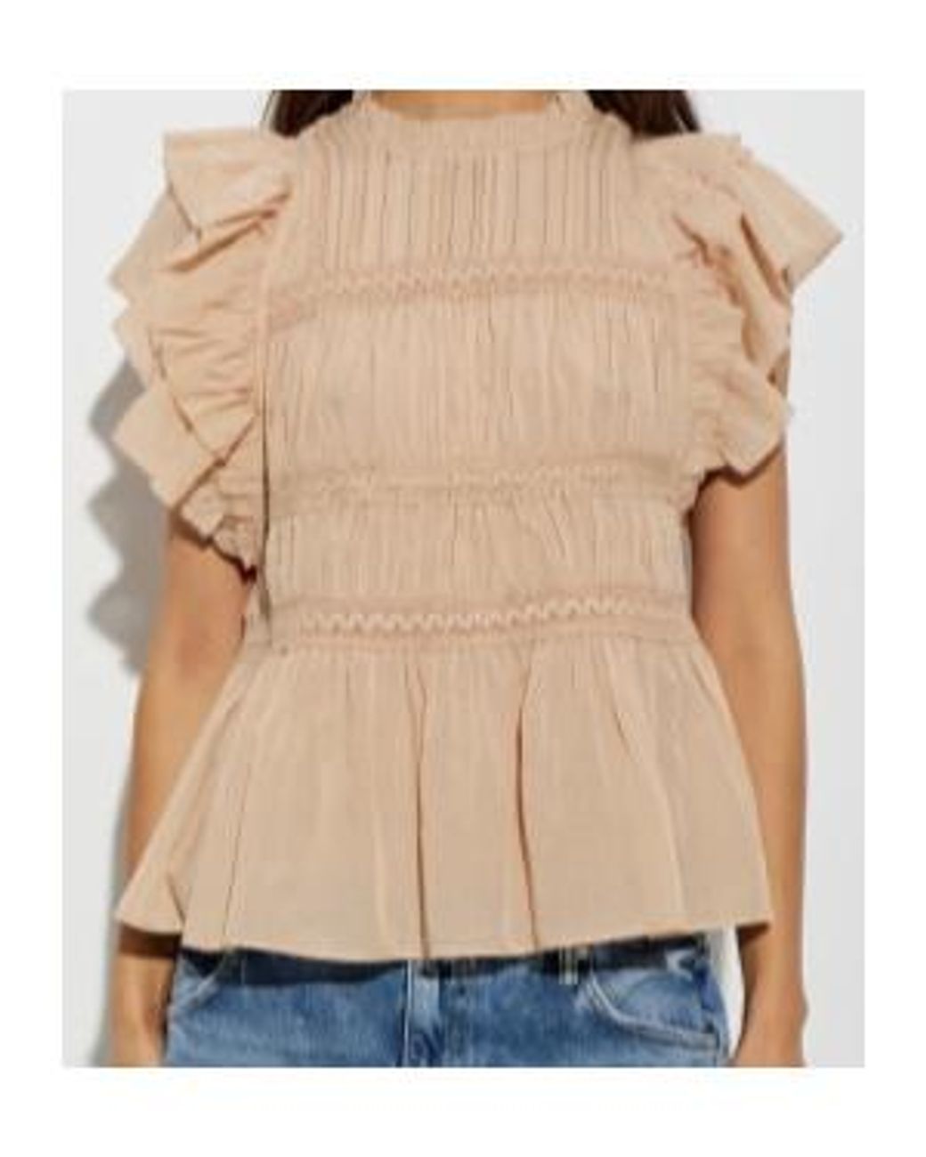 AllSaints Natural Pleated Top