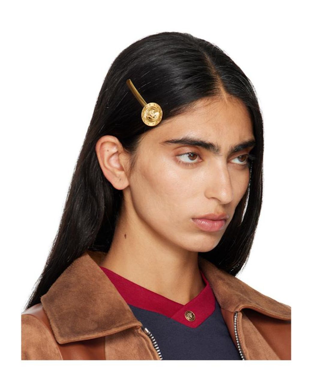 Versace White Medusa Bobby Pin Hair Clips