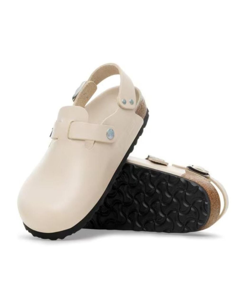 Birkenstock White Tokio Ii Buckled Slides