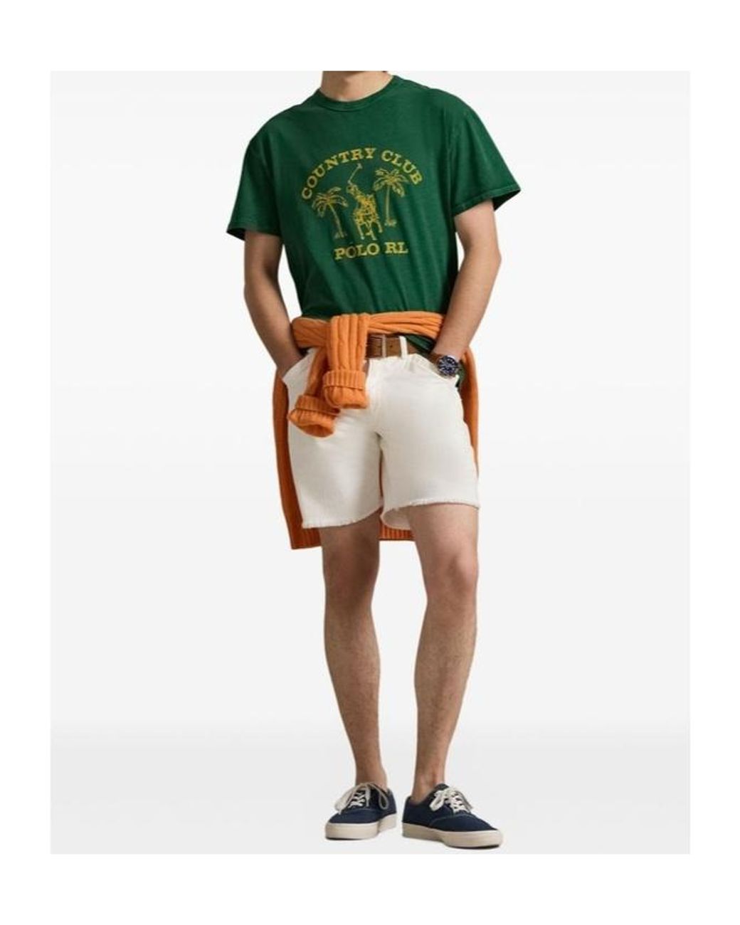 Polo Ralph Lauren Green Printed Crew Neck T-Shirt for men
