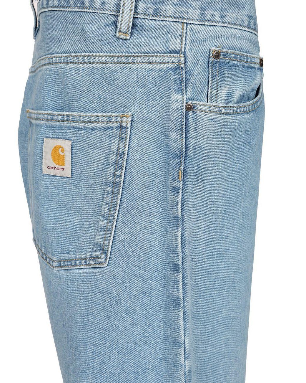 Carhartt Blue Newel Logo-Patch Straight-Leg Jeans for men