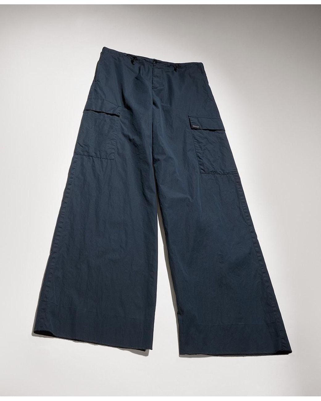 Gucci Blue Drawstring Cargo Pants for men