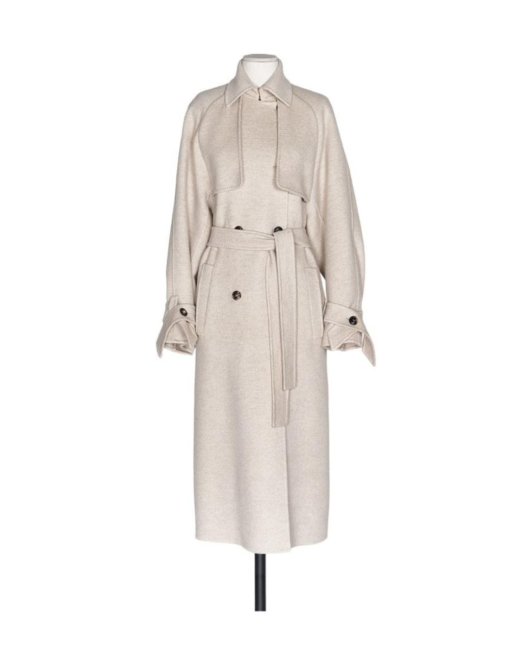 Max Mara White Falcone Oversized Belted Trench Coat