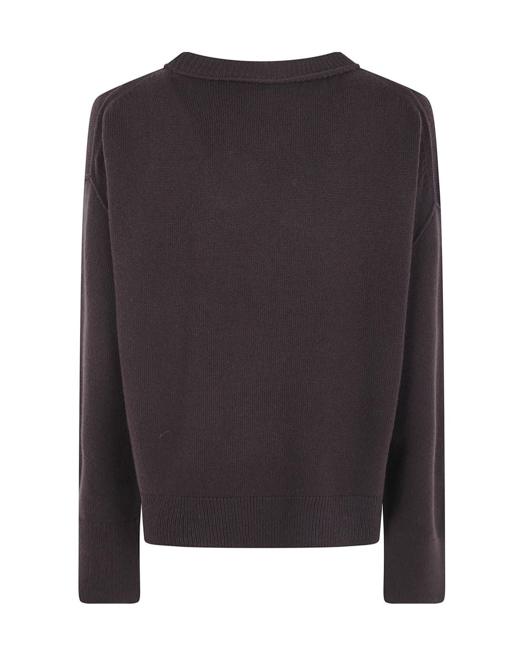 Mrz Black Cropped Oversized Round Neck Sweater