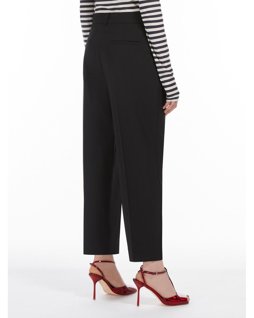 Max Mara Black Sportmax High Waist Straight Leg Trousers