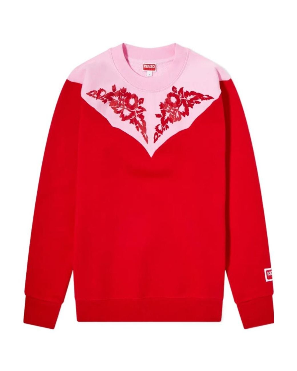 KENZO Red Floral Yoke Sweatshirt