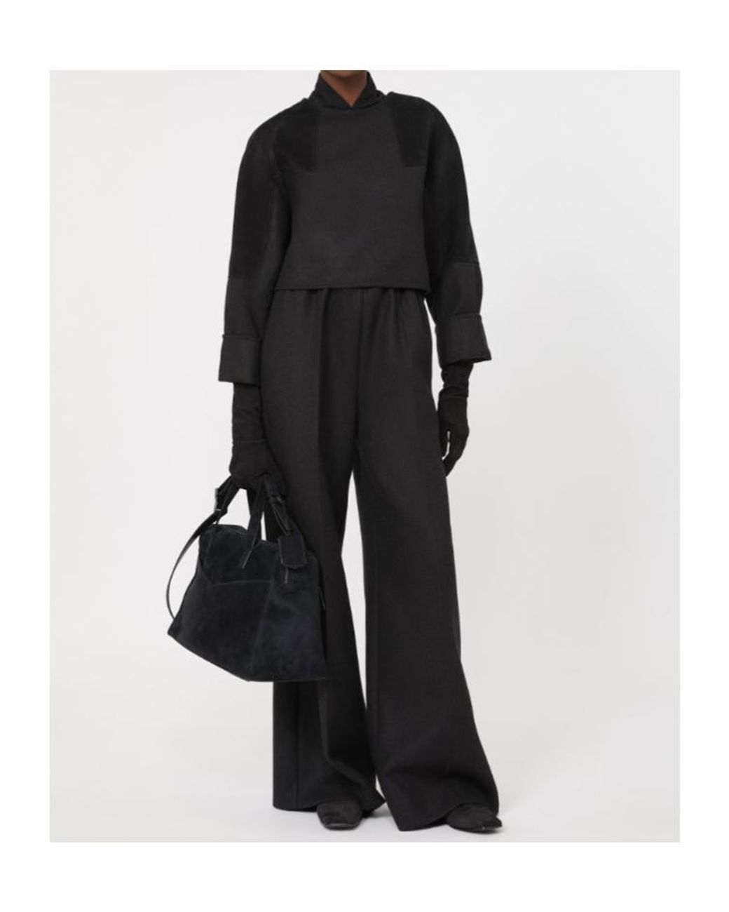Max Mara Black Stretch-Virgin Wool Top