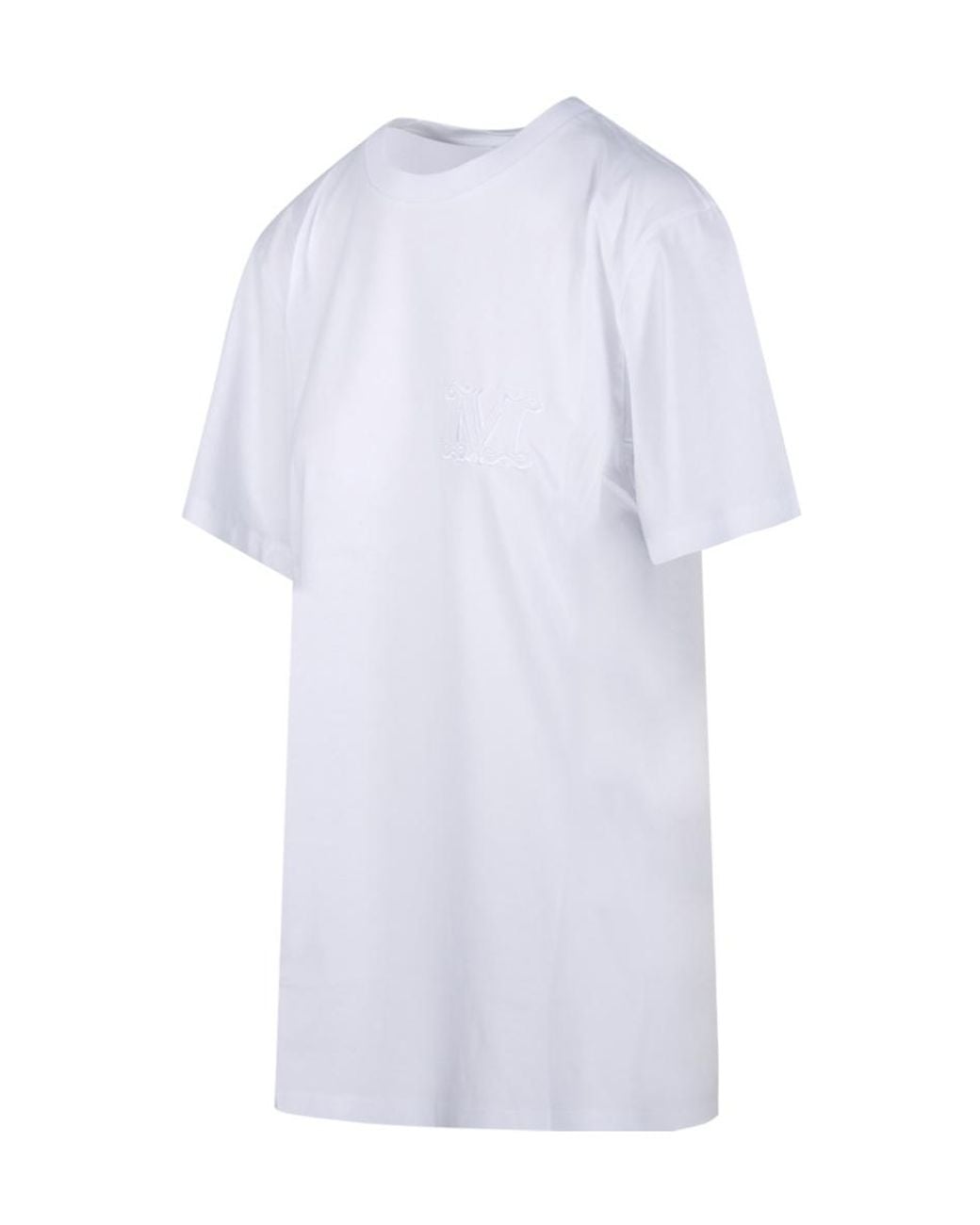 Max Mara White Mango Logo Embroidered Crewneck Top