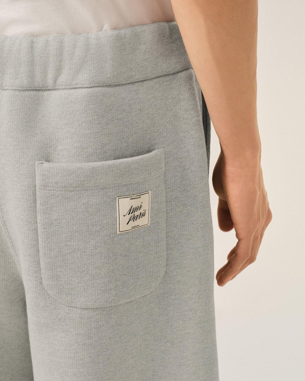 AMI Gray Logo Detailed Drawstring Track Pants for men