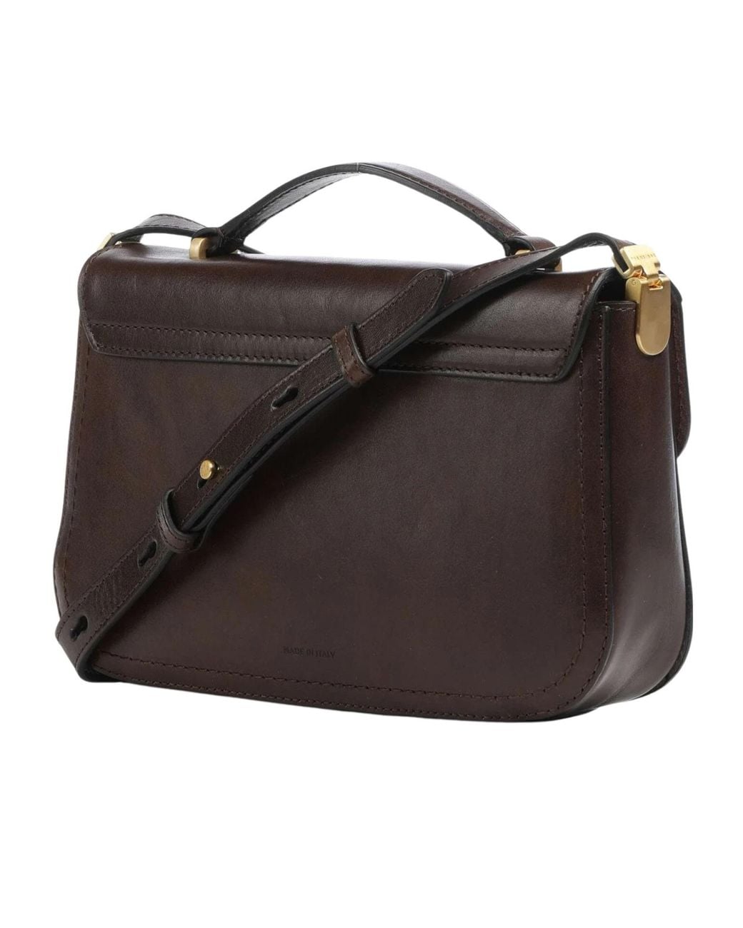 The Bridge Black Leather Flap Tote Bag