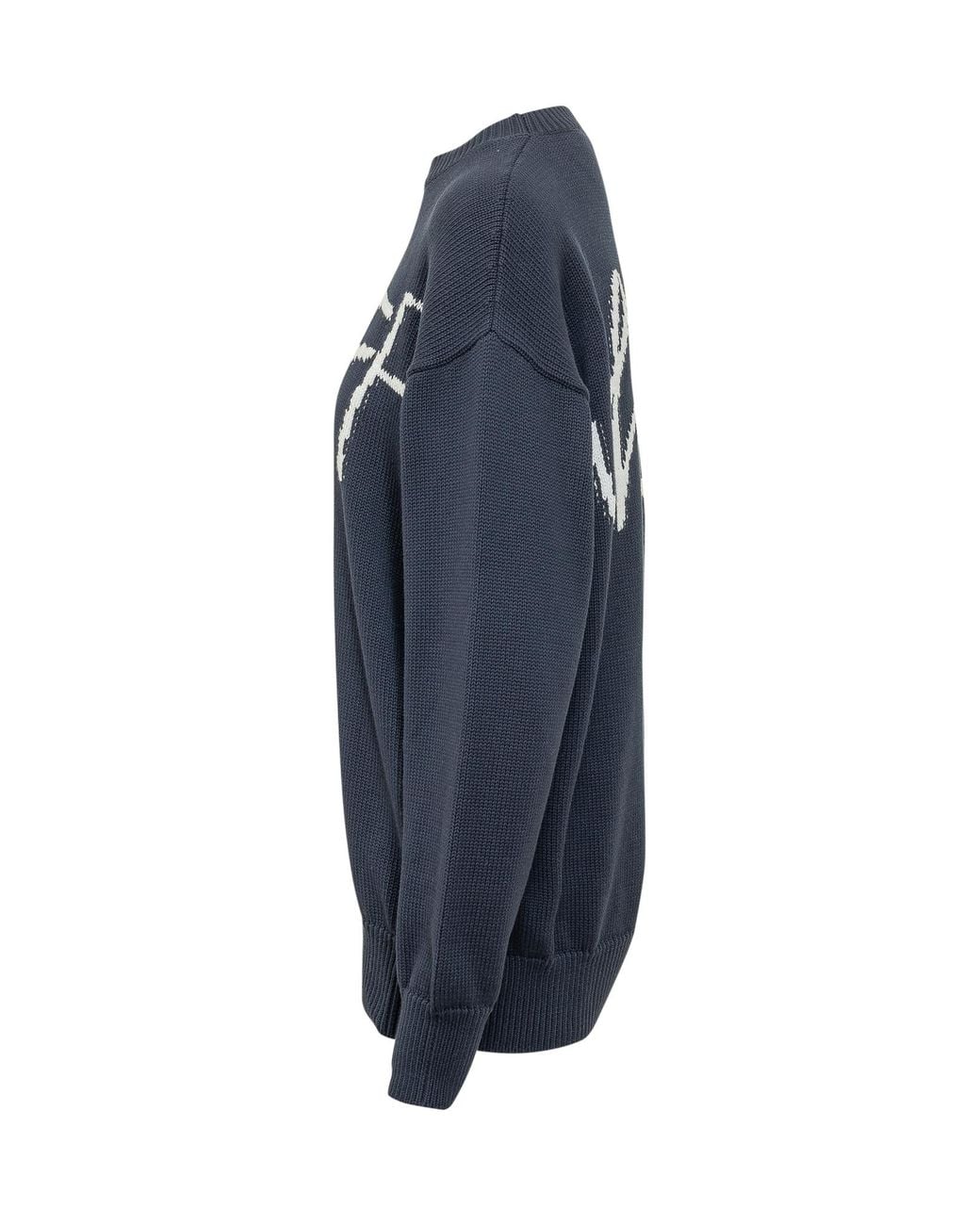 Off-White c/o Virgil Abloh Blue Crewneck Long-Sleeved Jumper