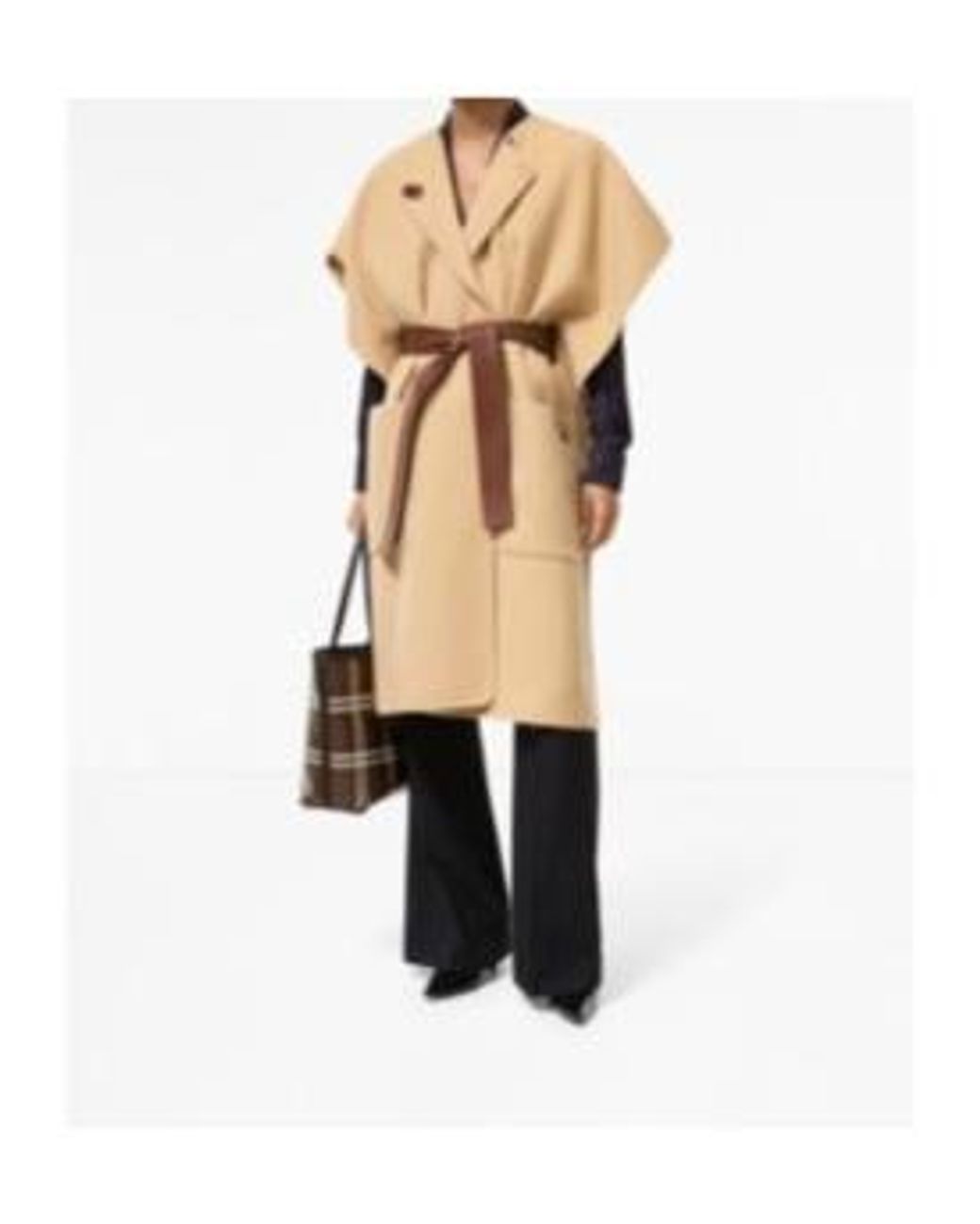 Burberry Natural Belted Button-Detail Cape