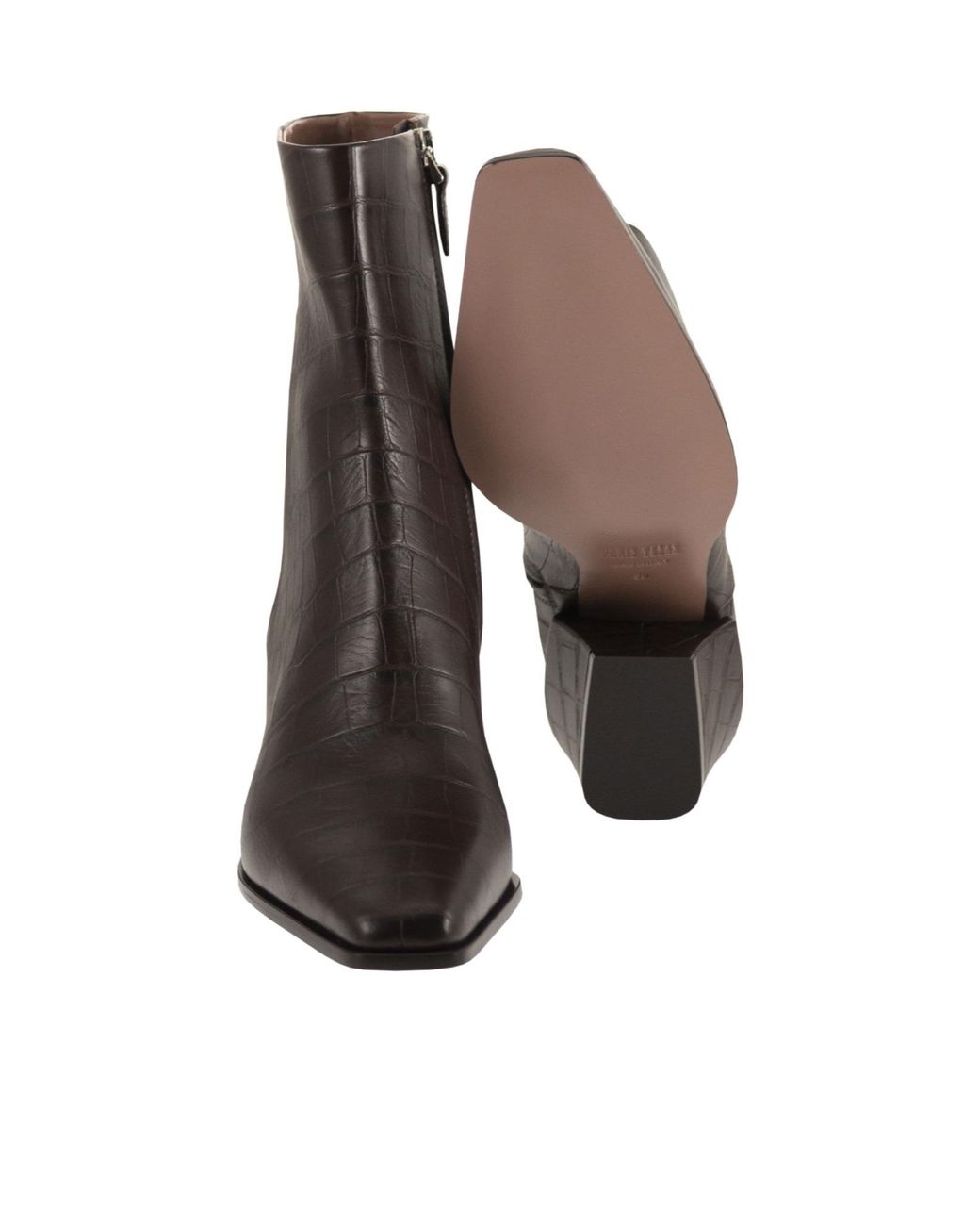 Paris Texas Brown Block-Heel Ankle Boots
