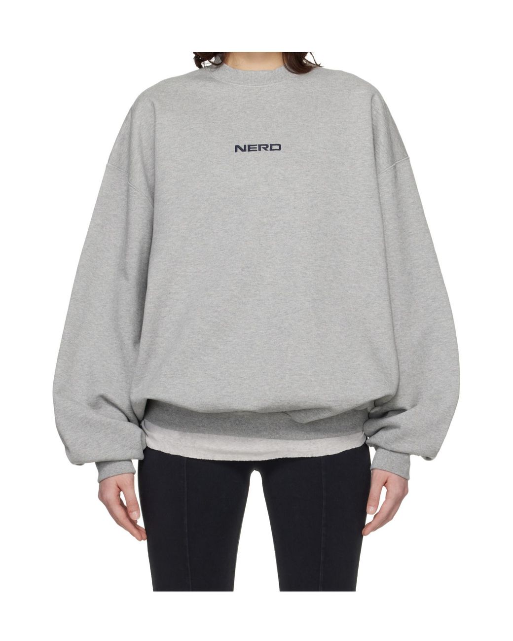Vetements Gray Nerd Crew Neck Sweatshirt for men