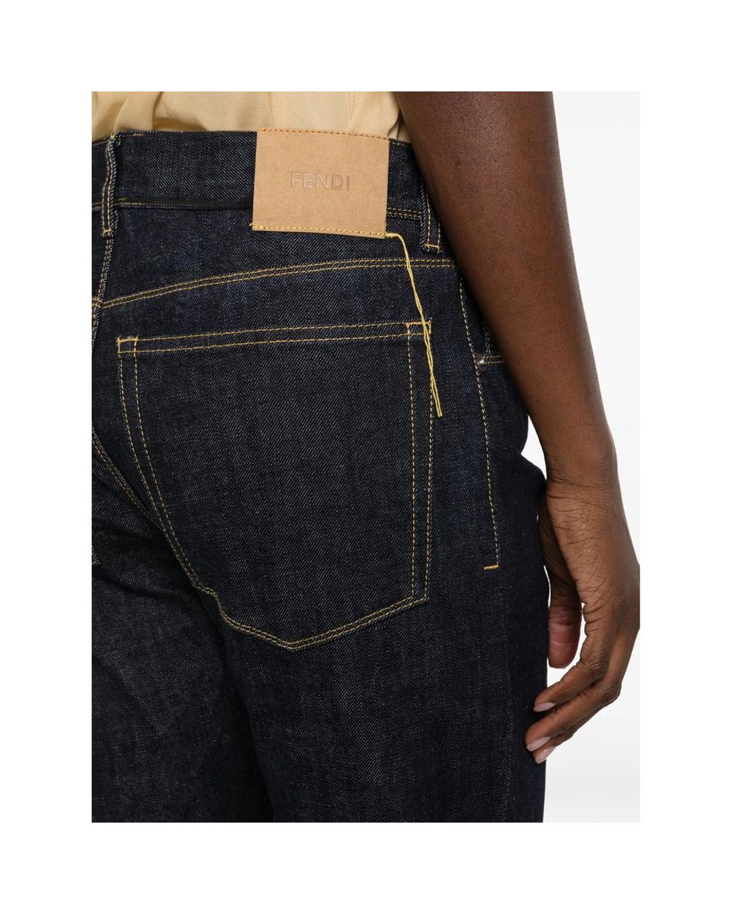 Fendi Blue Straight-Leg Slim Fit Jeans