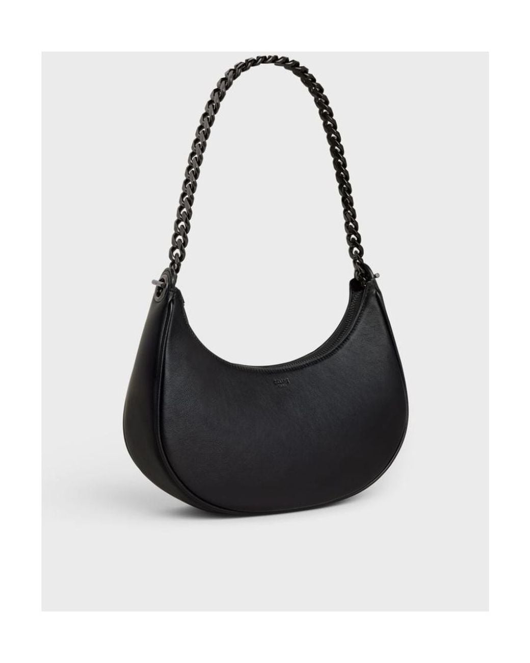 Céline Black Ava Medium Smooth Cow Leather Chain Handbag