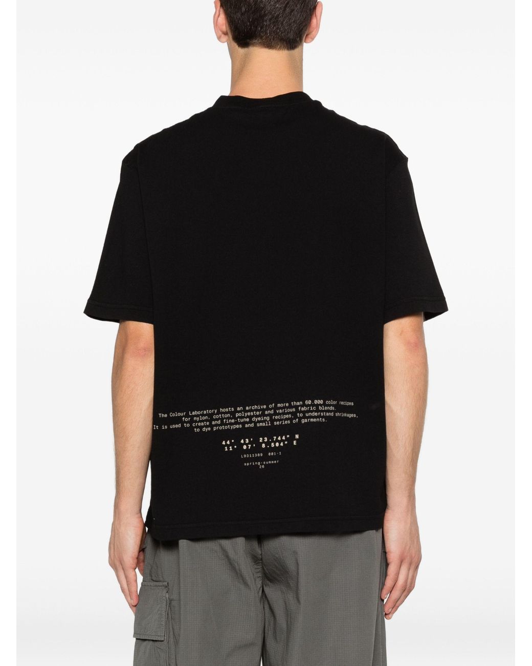 Stone Island Black Compass Printed Regular-Fit T-Shirt for men