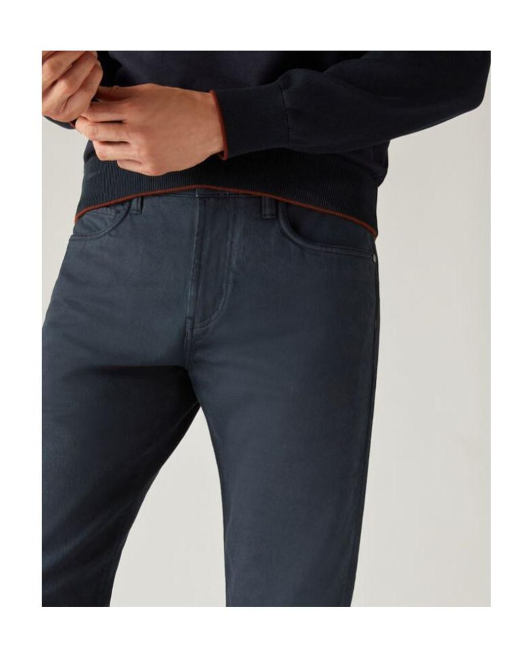 Loro Piana Blue Logo Casual Pants for men