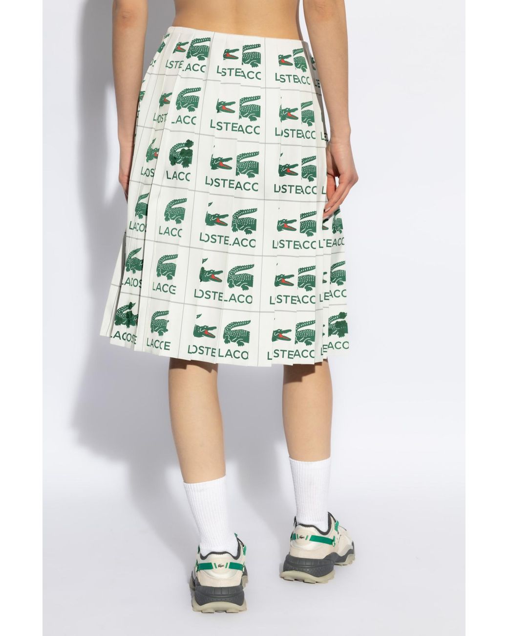 Lacoste Green Embroidered Pleated Skirt