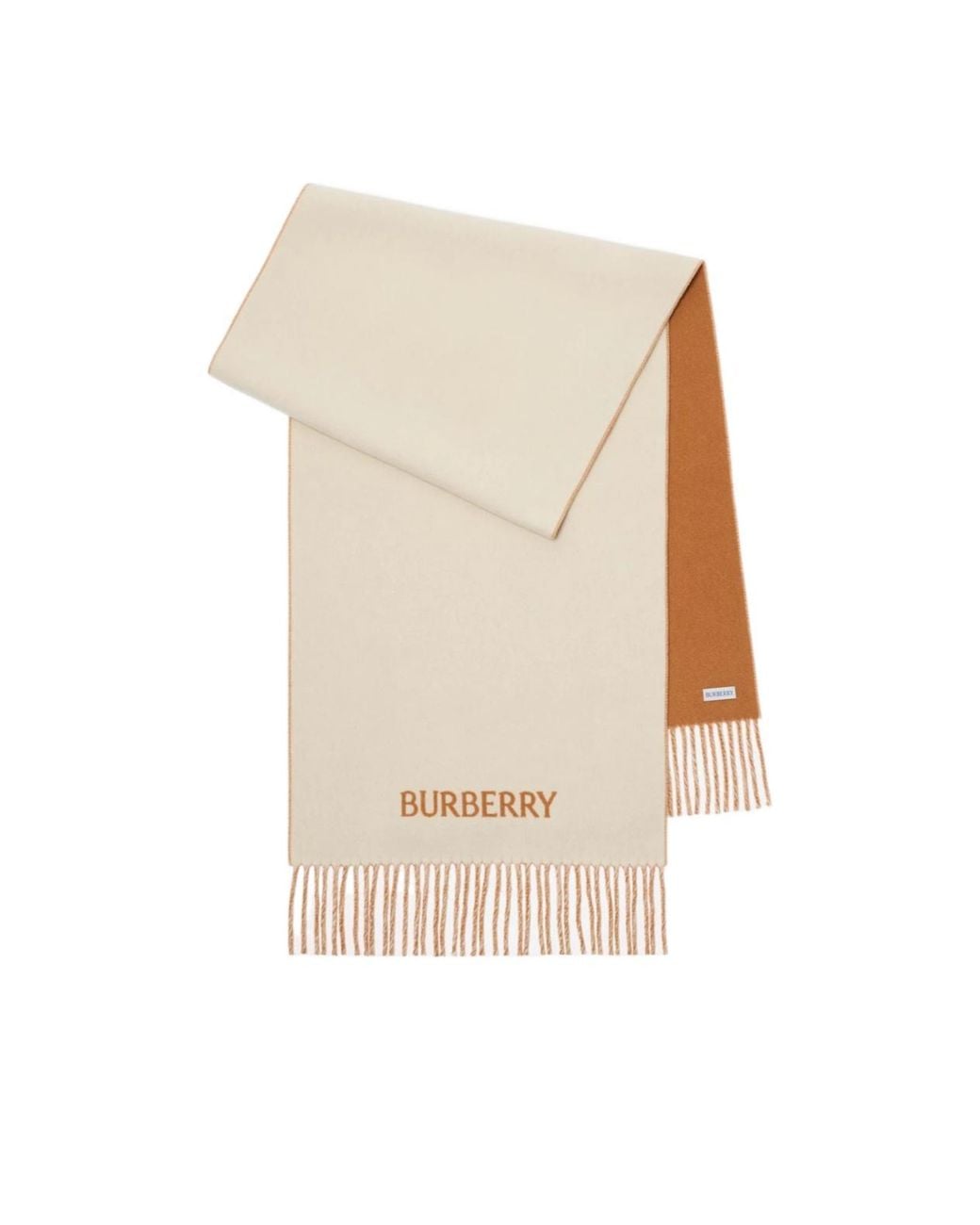 Burberry White Ekd Jacquard Fringed-Edge Scarf